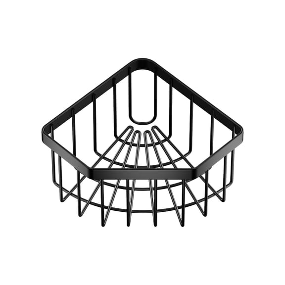 Black Stainless Steel Kitchen Sink Corner Basket With Modern Metallic Color, Multi Functional Storage And Easy To Clean For Kitchen Utensil Sponge Detergent, 7X5X3.5In 0.5Lb