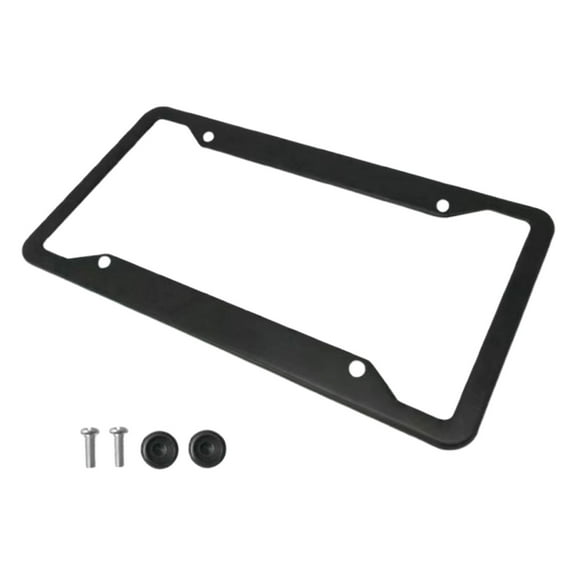 Black Stainless Steel License Plate Frame With Durable Construction For Front Or Rear Mounting