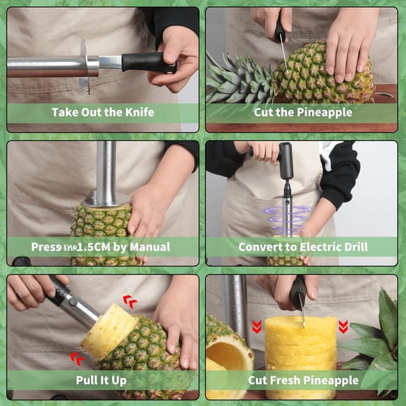 Black Stainless Steel Pineapple Corer Slicer Core Remover Kitchen Tool