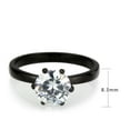 thumbnail image 1 of Black Stainless Steel Ring with AAA Grade CZ in Clear for Women Clear Stone Color Style TK3741 Size 9, 1 of 4