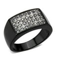 thumbnail image 1 of Black Stainless Steel Ring with AAA Grade CZ in Clear for Women Clear Stone Color Style TK3754 Size 13, 1 of 5