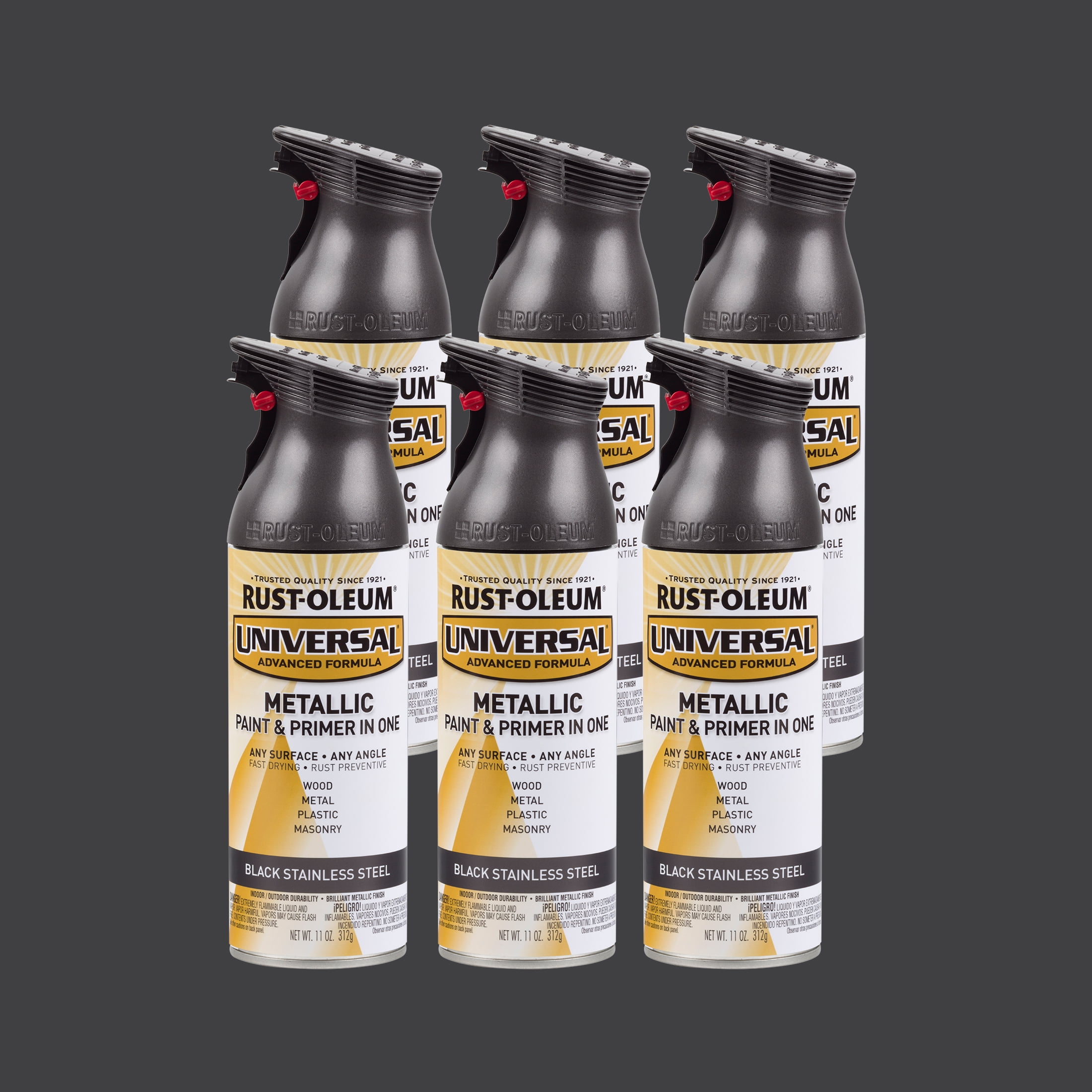6 Pack, Black Stainless Steel, Rust-Oleum Universal All Surface