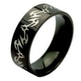 thumbnail image 1 of Black Stainless Steel Tribal Gothic Band 8mm Ring, 1 of 3