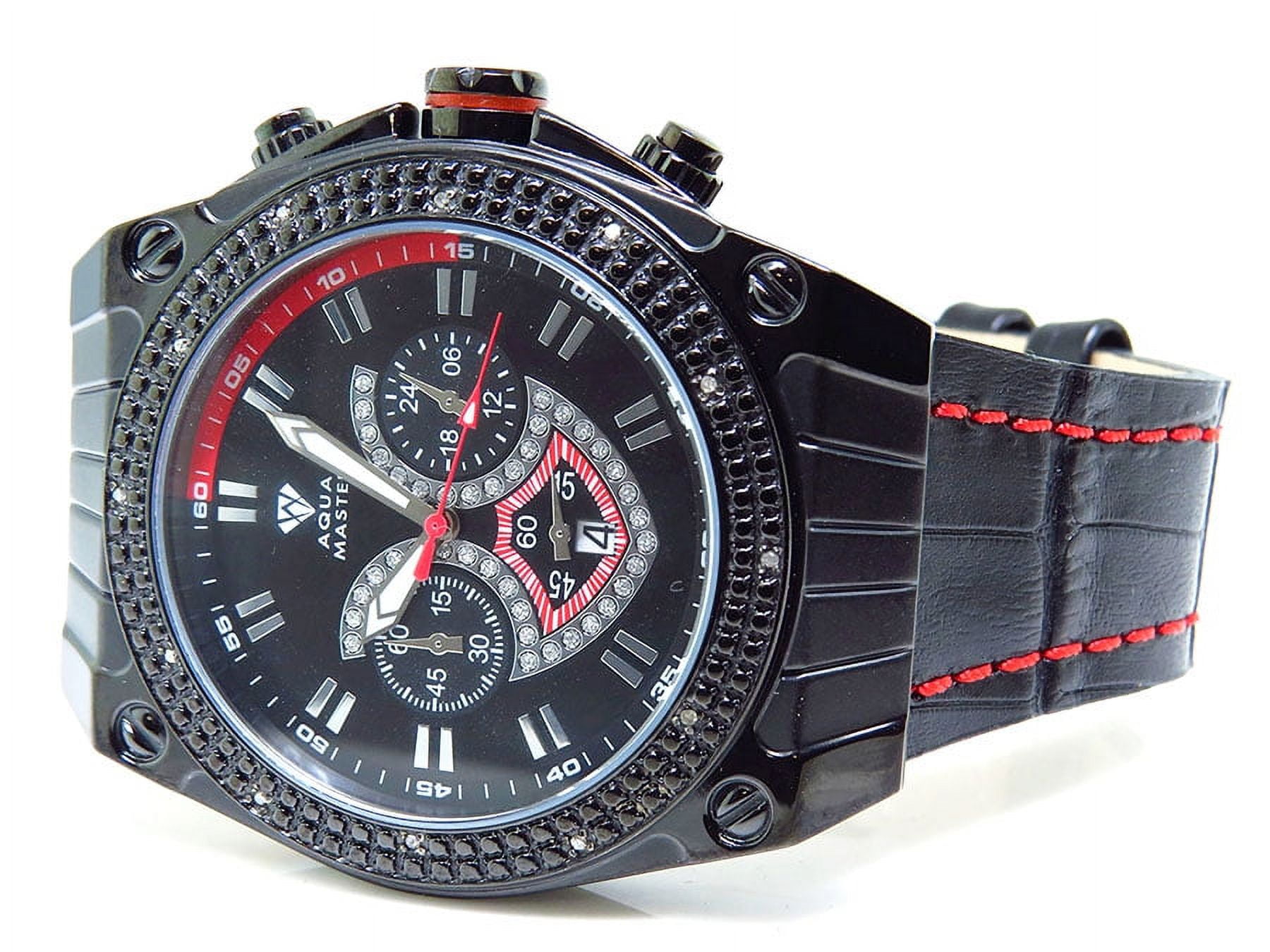 Black Stainless Steel W 304 Diamond Watch .20 Ct