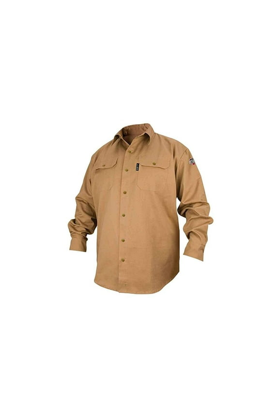 7Oz Khaki Fr Cotton Work Shirt Xl