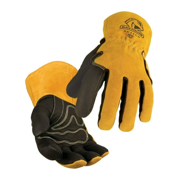 Black Stallion BM88CR Pigskin & Cowhide MIG Gloves with A5 Cut Resistance, X-Large