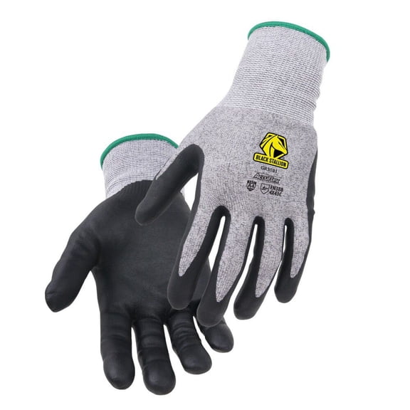 Black Stallion Accuflex A4 Cut-Resistant Nitrile Knit Gloves Gray And Black Xl