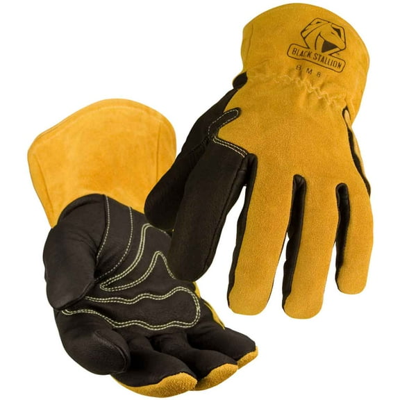 Black Stallion BSX BM88 Premium Pigskin & Cowhide MIG Welding Gloves, Medium