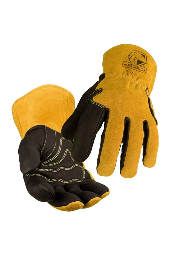 BSX BM88 Premium Pigskin & Cowhide MIG Welding Gloves, Medium