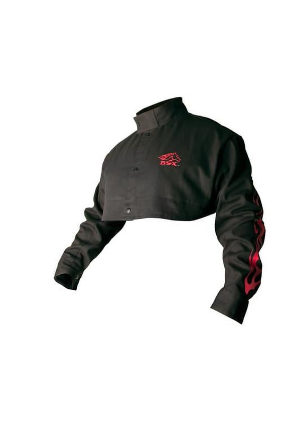 Extra Large Black Cape Sleeves with Red Flames - XL