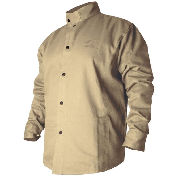 Black Stallion BXTN9C BSX Flame-Resistant Cotton Welding Jacket, Khaki, Small
