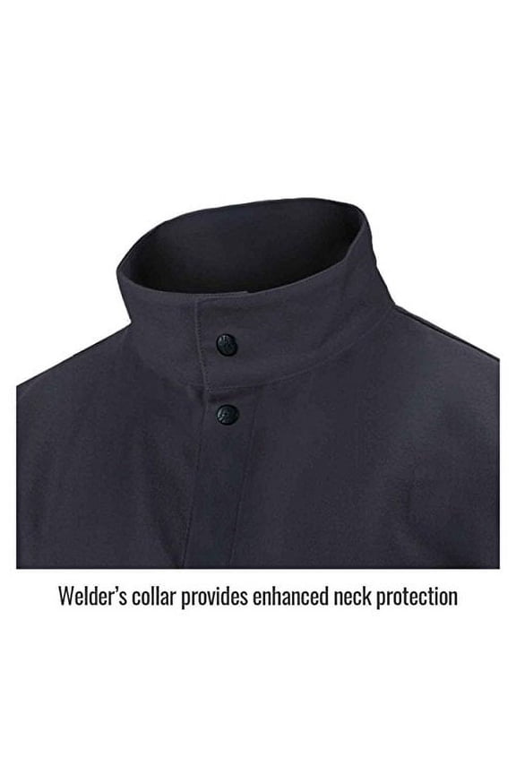 Black Stallion FBK9-30C Flame-Resistant Cotton Welding Jacket, Black, 2X-Large