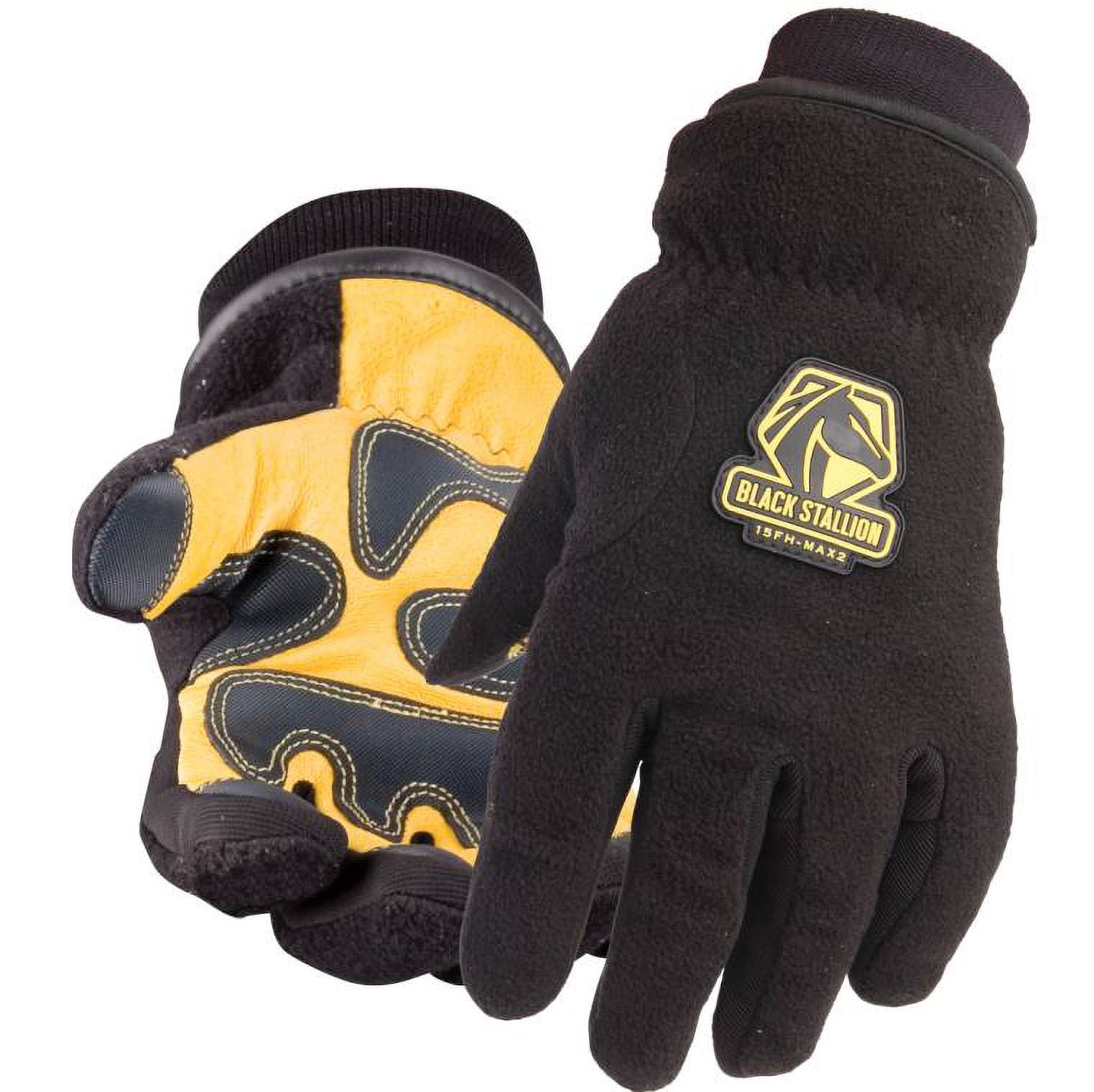 Black Stallion Fuzzy Hand Polar Fleece Winter Work Gloves Small