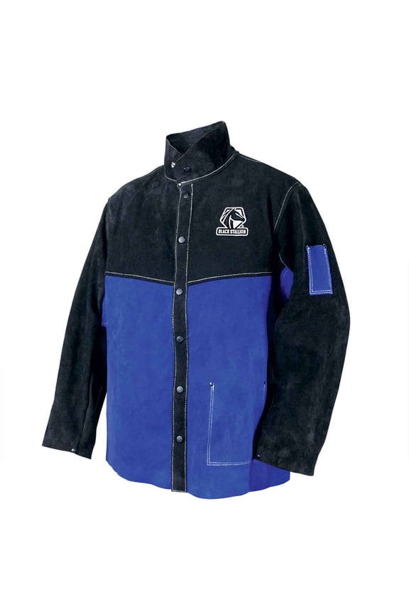 JL1030-BB Color Block Leather Welding Jacket, 2X-Large