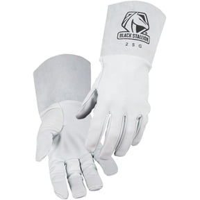 Black Stallion 25G Pearl White Grain Goatskin TIG Gloves, Small