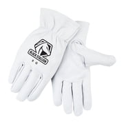 Black Stallion Premium Grain Goatskin Leather Driver Gloves White Xl