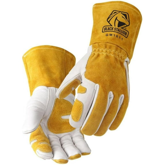 Black Stallion GM1611-WT Cowhide MIG Gloves with Reinforced Palm & Thumb, X-Large