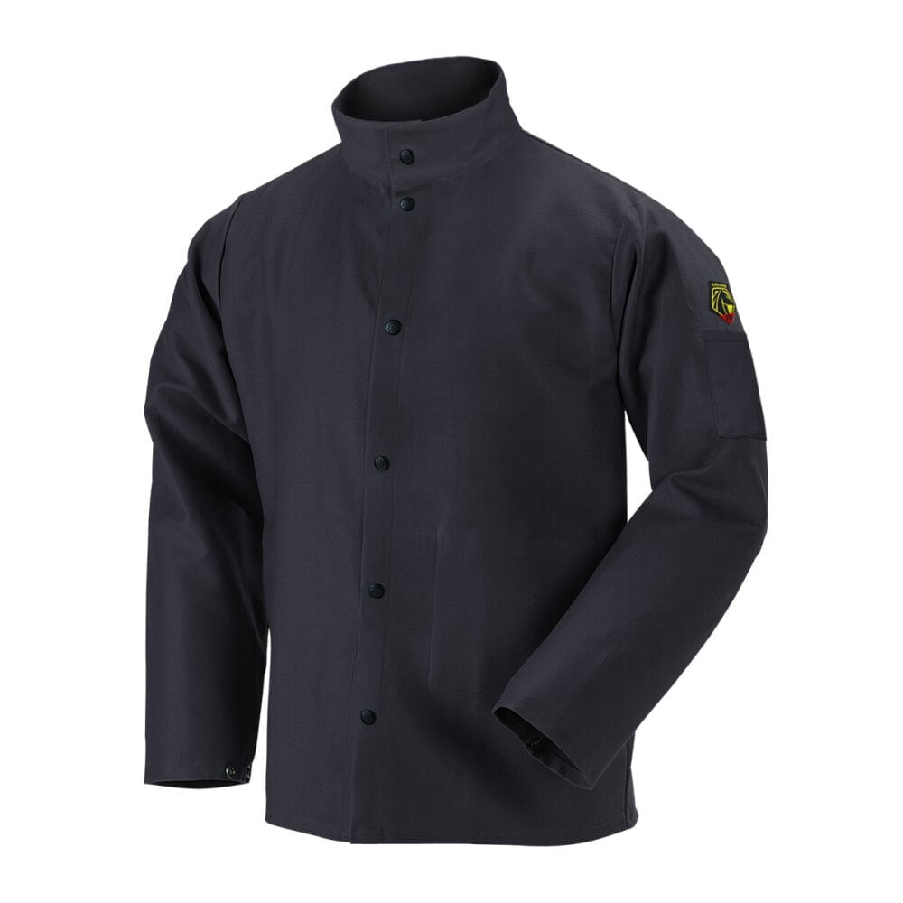 Black Stallion TruGuard 200 9oz Navy FR Cotton Welding Jacket – 3XL – Flame Resistant - View #3