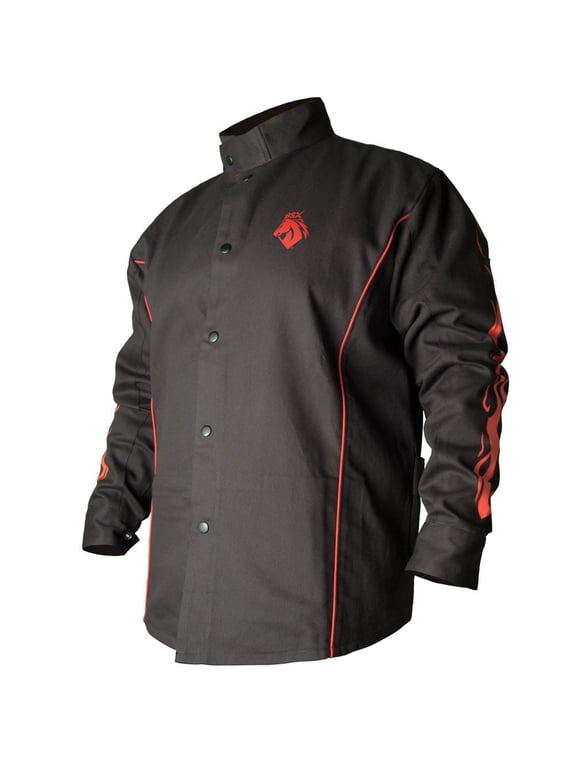 Welding Jacket 9Oz Black Fr Cotton Large