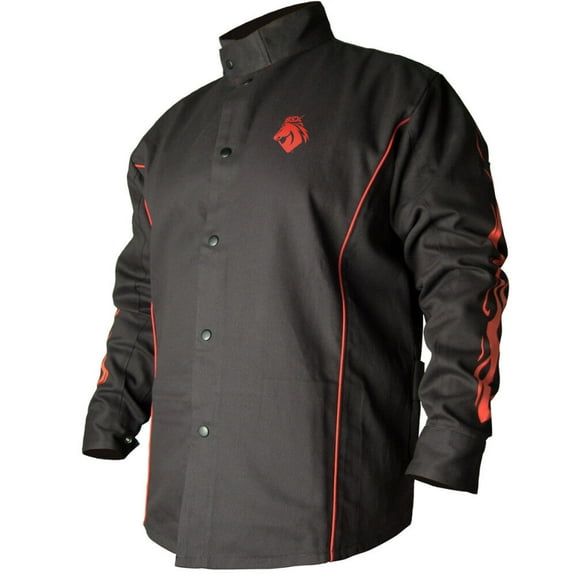 Black Stallion Welding Jacket 9Oz Black Fr Cotton Large