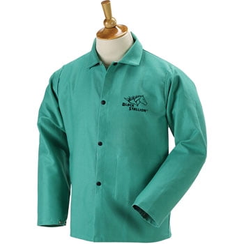 Black Stallion F9-30C TruGuard 200 FR Cotton Welding Jacket, Green, Large