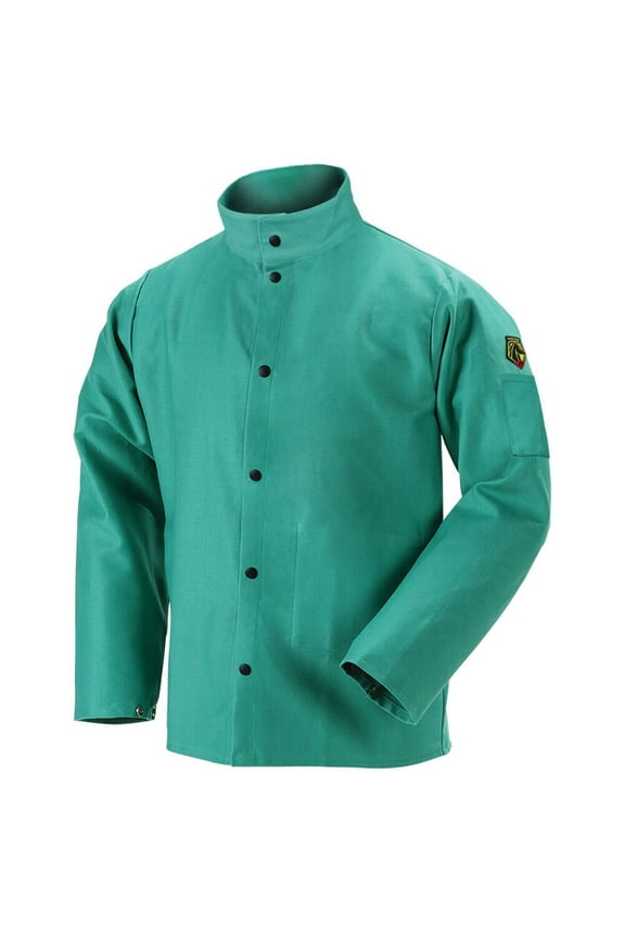 Welding Jacket 9Oz Green Fr Cotton Medium