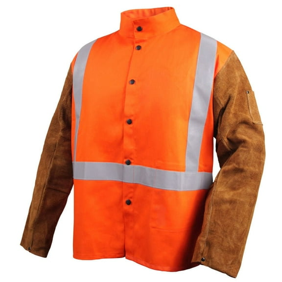 Black Stallion Welding Jacket 9Oz Safety Orange Hybrid Xl