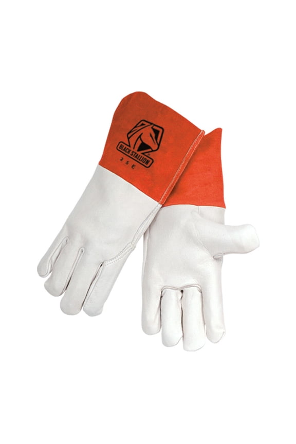 White Standard Grain Cowhide Mig Gloves Small