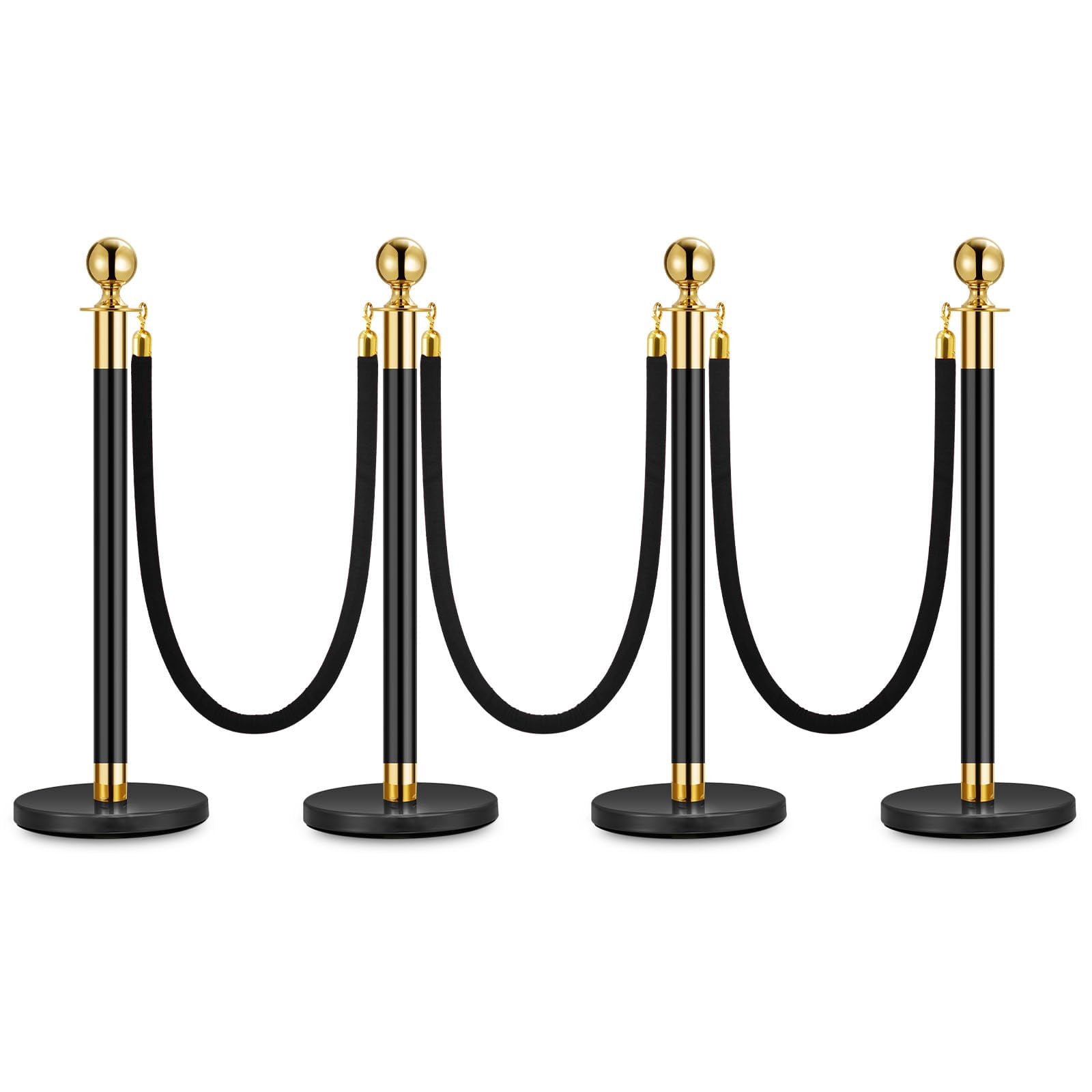 Queueing Line Rope Black Stanchion Posts Queue with Black VelvetRope, Crowd Control ...