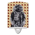 thumbnail image 1 of Black Standard Poodle Fall Leaves Ceramic Night Light, 1 of 2