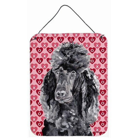 Black Standard Poodle Hearts and Love Wall or Door Hanging Prints