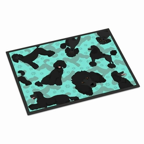 Black Standard Poodle Indoor or Outdoor Mat 24x36 36 in x 24 in