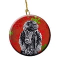 thumbnail image 1 of Black Standard Poodle Red Snowflakes Holiday Ceramic Ornament, 1 of 1