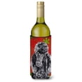 thumbnail image 1 of Black Standard Poodle Red Snowflakes Holiday Wine Bottle Hugger, 1 of 1