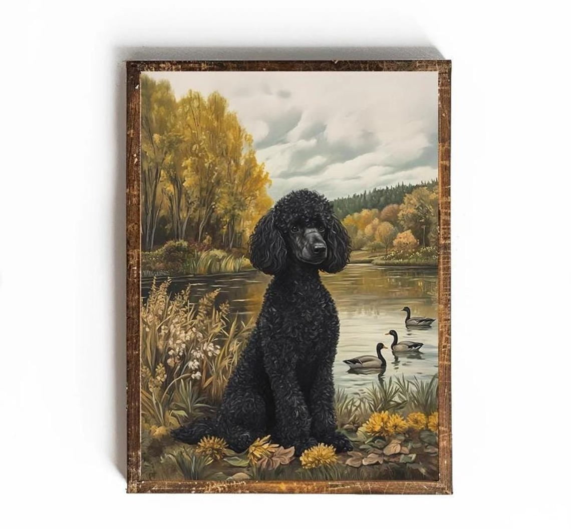 Black Standard Poodle Wall Art Poster Black Poodle Poster Dog Mom ...