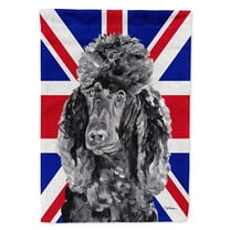 Black Standard Poodle with English Union Jack British Flag Garden Flag