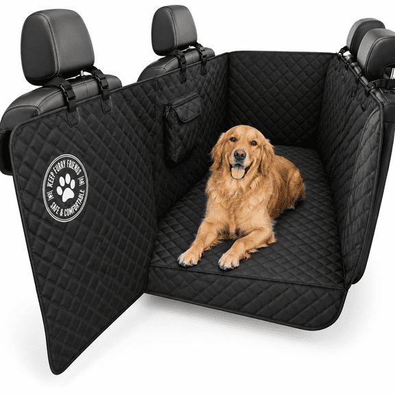 Black Standard XL Dog Hammock For Full-Size Crew Cab Fold-Up Seats