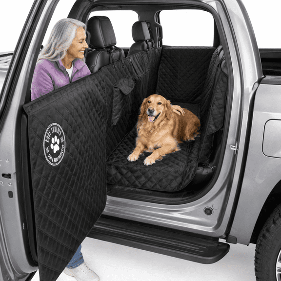 Black Standard Xl Dog Hammock For Full-Size Crew Cab Fold-Up Truck Seats