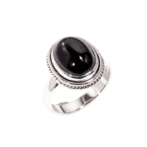 Black Star Gemstone 925 Sterling Silver Statement Boho Ring Gift for Her