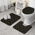 thumbnail image 1 of Black Star Moon Pattern Bathroom Rugs Sets 3 Piece,Toilet Cover Set,Absorbent Non Slip Bathroom Mats Sets with U-Shaped Contour Rug Toilet Rug Set, 1 of 5