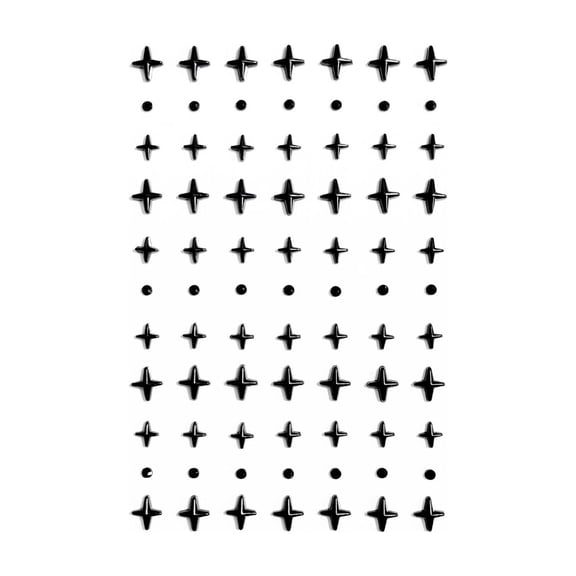 Black Star Nail, Four-Pointed Star Decals 6 Inch Self-Adhesive Face Decals Sparkly Nail Art Decals for Nail Art, Waterproof Face Jewels for Festival Rave Party Halloween and