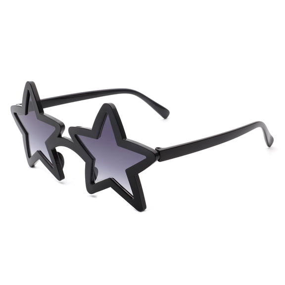 Black Star Shape Sunglasses - Gradient Lens UV400 Protection Fashion Shades for Festival & Party