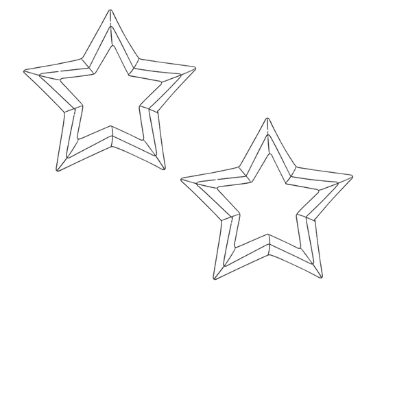 Black Star Shaped Wire Wreath Forms Craft Supply Floral Garden -15 x 15 Inches, DIY Home Decor 2 Pack