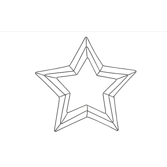 Black Star Shaped Wire Wreath Forms Craft Supply Floral Garden -15 x 15 Inches, DIY Home Decor