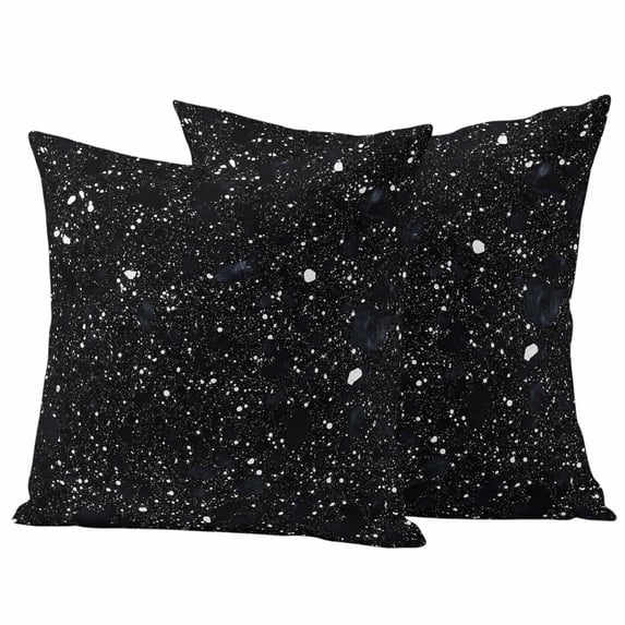 Black Star Sky Outdoor Waterproof Pillow Covers, Modern Country Simple Abstract Pattern Decorative Square Throw Pillowcase Sofa Cushion Sham for Patio/Couch/Chair, 26"x26" 2 Pack