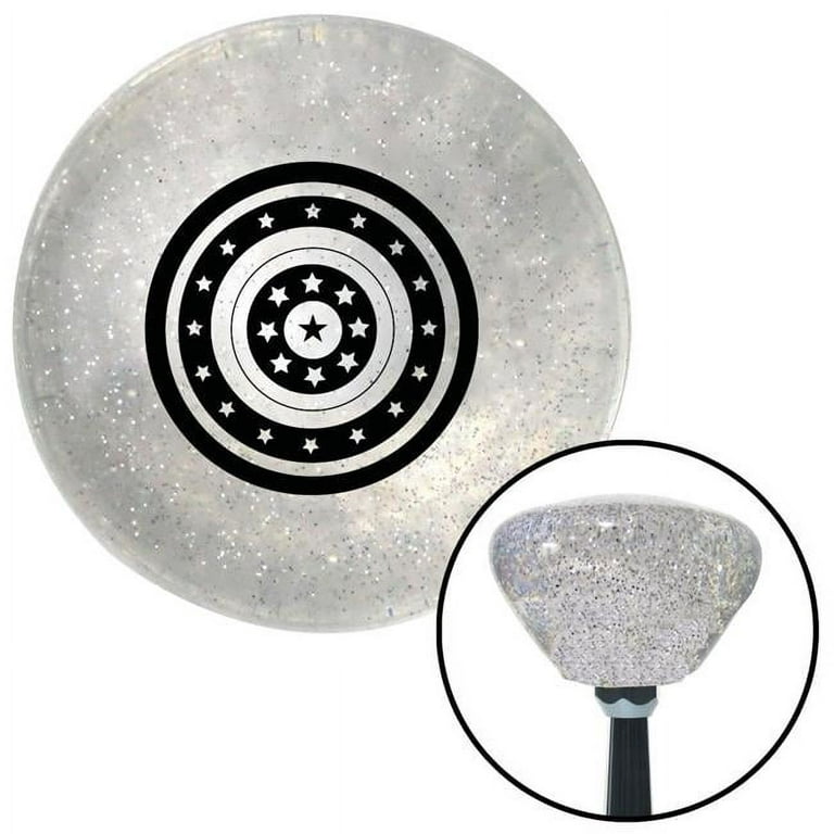 Black Star Target Clear Retro Metal Flake Shift Knob with M16 x