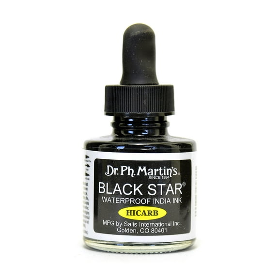 Black Star Waterproof India Ink Hi-Carb, 1 oz. (pack of 2)