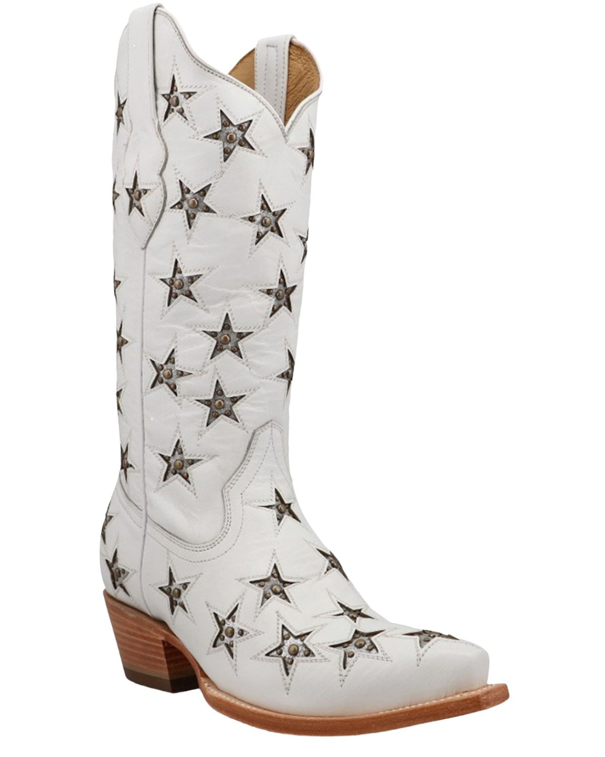 Black Star Women's Marfa Inlay Studded Western Boot Snip Toe WBSN036