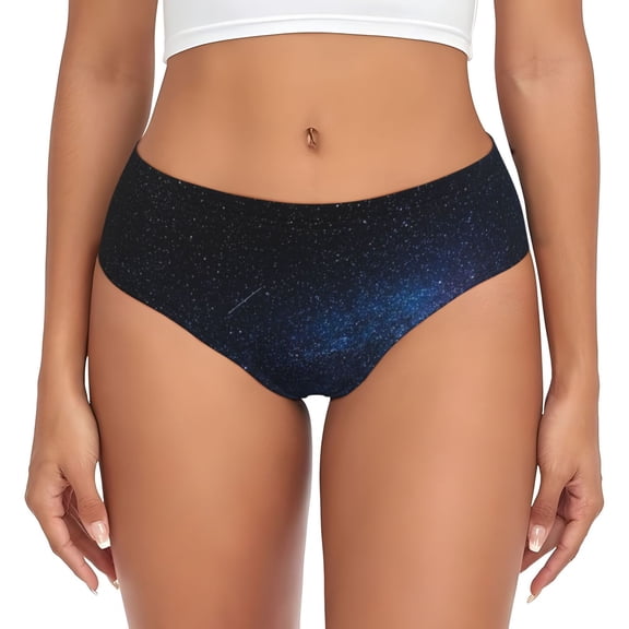 Black Starry Sky Bikini Panties Stretch Cool 3D printed Underwear for Women XX-Large