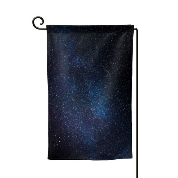 Black Starry Sky Double Sided Garden Flag for Indoor Outdoor Decorations 12.5 * 18 Inches Square